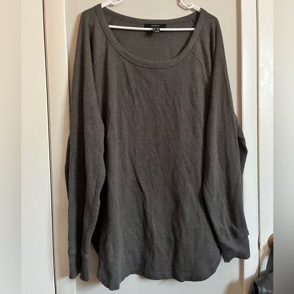 Forever 21 Charcoal Gray Waffle Knit Sweatshirt - Picture 1 of 3